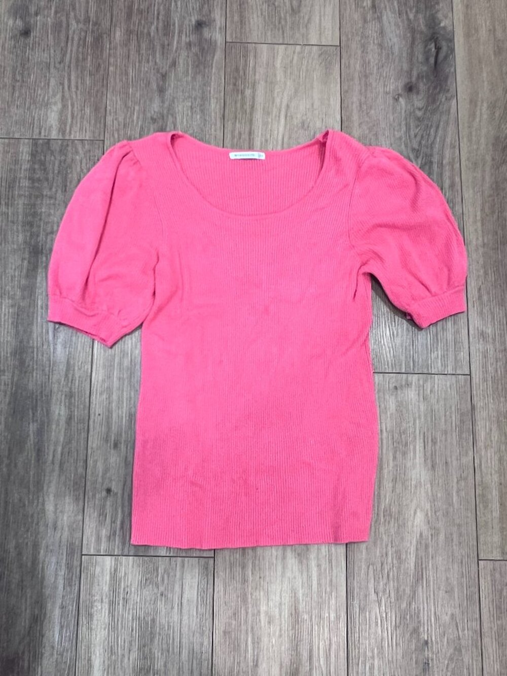 Staccato ribbed coral top, womens size L